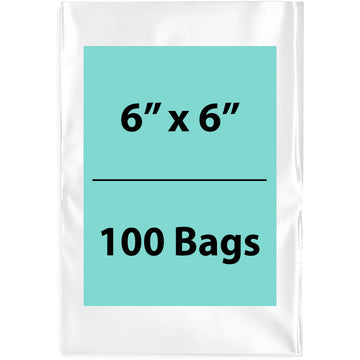 Clear Poly Bags 1.5 Mil 6"X 6" 100 Bags